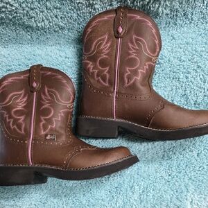 Justin Boots Brown/Pink LeatherBoots
